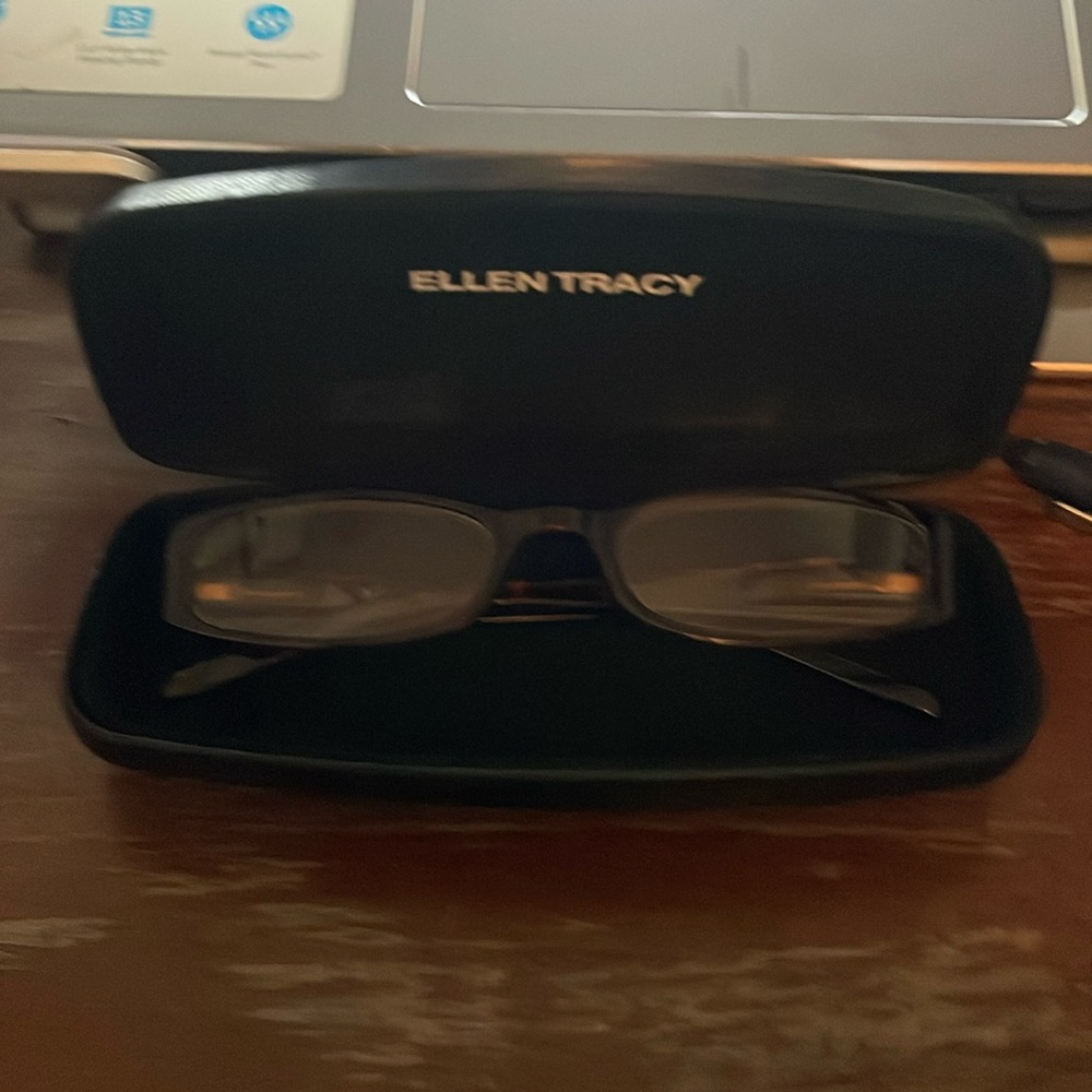 Ellen Tracy Brown Tortoise Rectangular Eyeglasses… - image 1